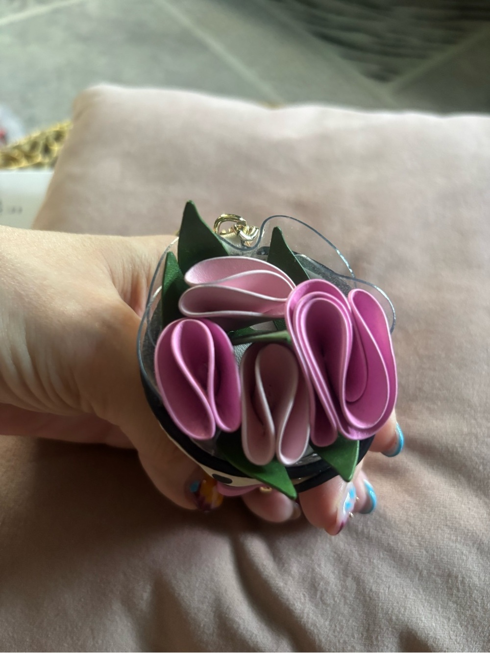 Kate Spade Flora Flower Bouquet Keyring Bag Charm - Picture 5 of 8